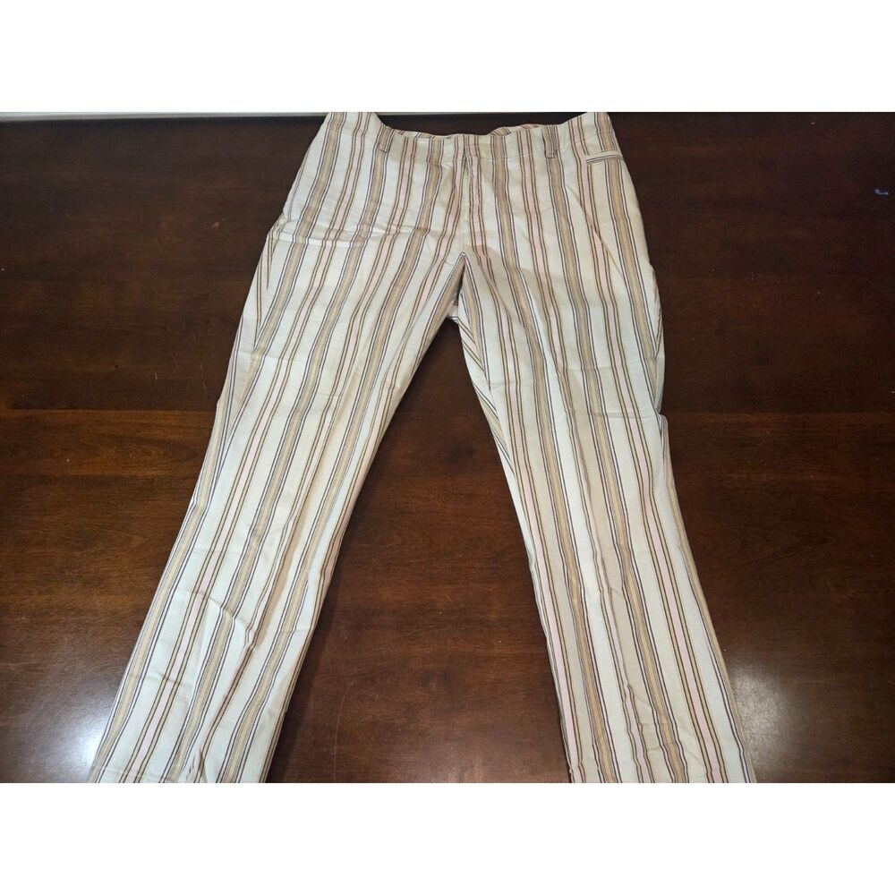 Tommy Hilfiger Pants 12P Womens Striped Flat Front Straight Leg Pastel 12 Petite